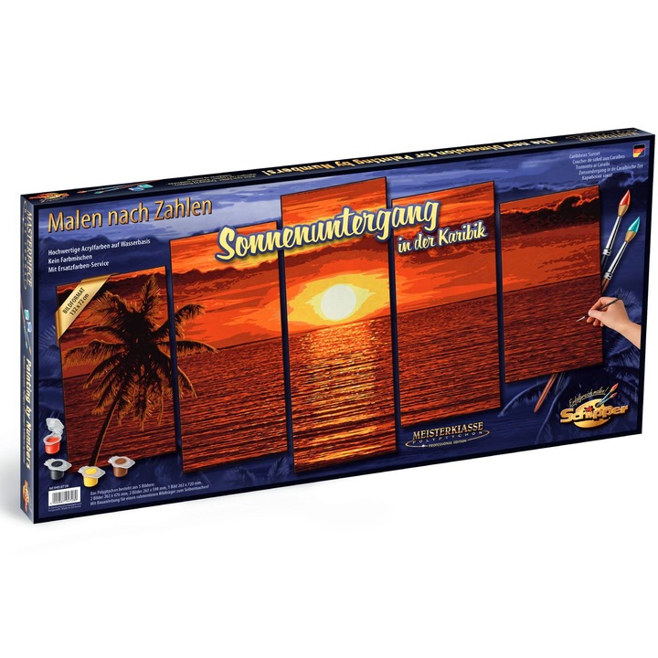 Set pictura pe numere Schipper - Caribbean Sunset, 132x72 cm