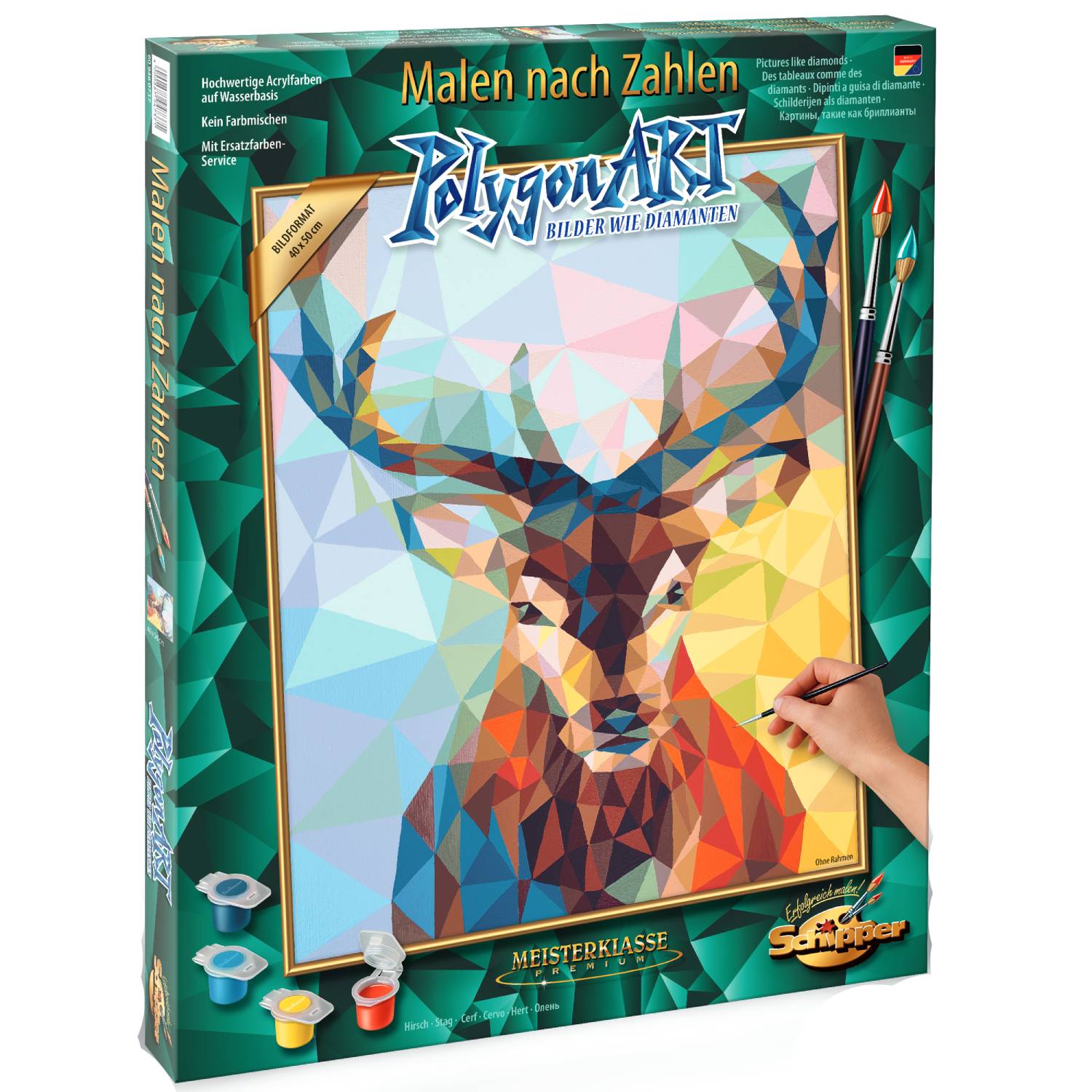 Set pictura pe numere Schipper - Stag - Polygon Art, 40x50 cm