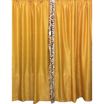 Set draperie, uni, galben floarea soarelui, 400X245X2buc cu ciucuri by Liz Line - DP994 Set draperie, uni, galben floarea soarelui, 400X245X2buc cu ciucuri by Liz Line - DP994