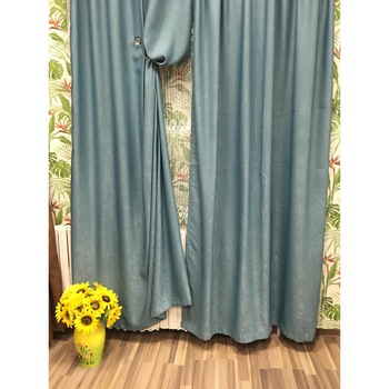 Set draperie, uni, bleu pudrat, 300X245X2buc by Liz Line - DP1033 Set draperie, uni, bleu pudrat, 300X245X2buc by Liz Line - DP1033