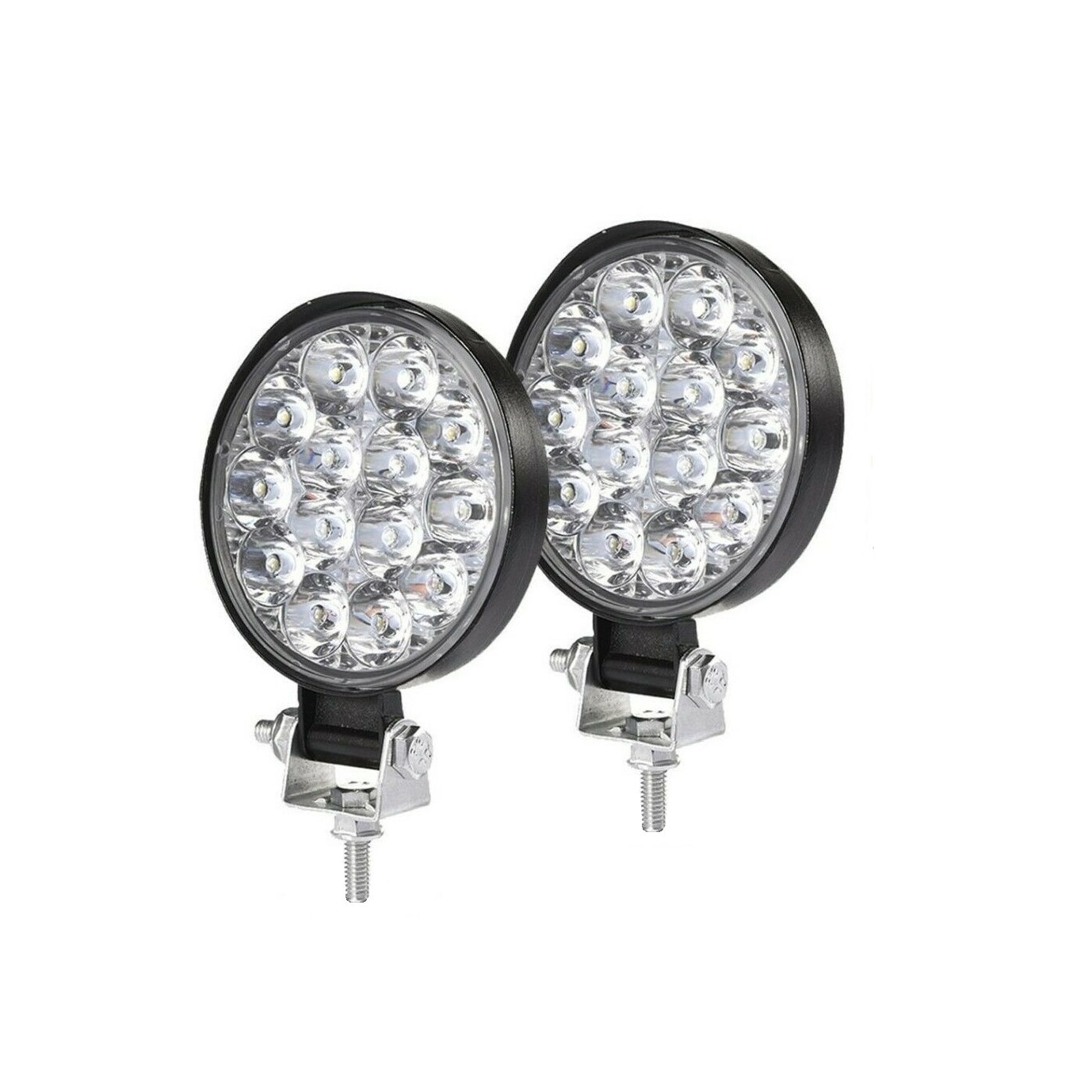 Set 2 LED Proiectore Flexzon 42W , 8.5 cm diametru, 12/24V , Lumina Alba 6500K