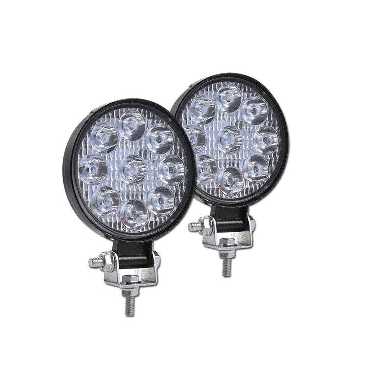 Set 2 LED Proiectore Flexzon 27W , 8.3 cm diametru, 12/24V , Lumina Alba 6500K