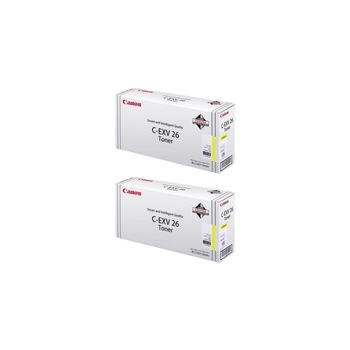 Pachet cartuse toner C-EXV26Y galben x2 Canon original 12000 pagini Pachet cartuse toner C-EXV26Y galben x2 Canon original 12000 pagini