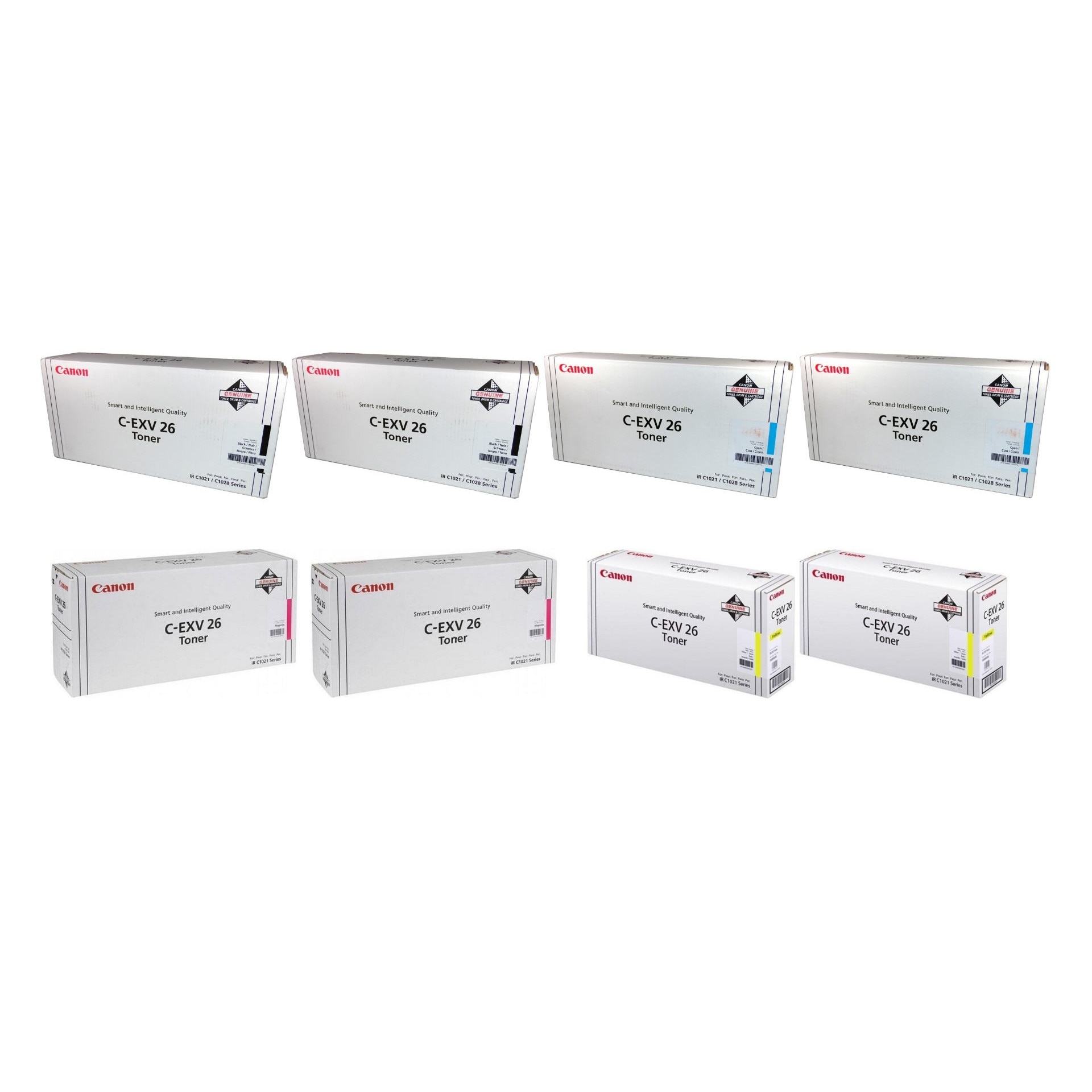 Pachet cartuse toner C-EXV26BK negru x2 C-EXV26C cyan x2 C-EXV26M magenta x2 C-EXV26Y galben x2 Canon original 48000 pagini