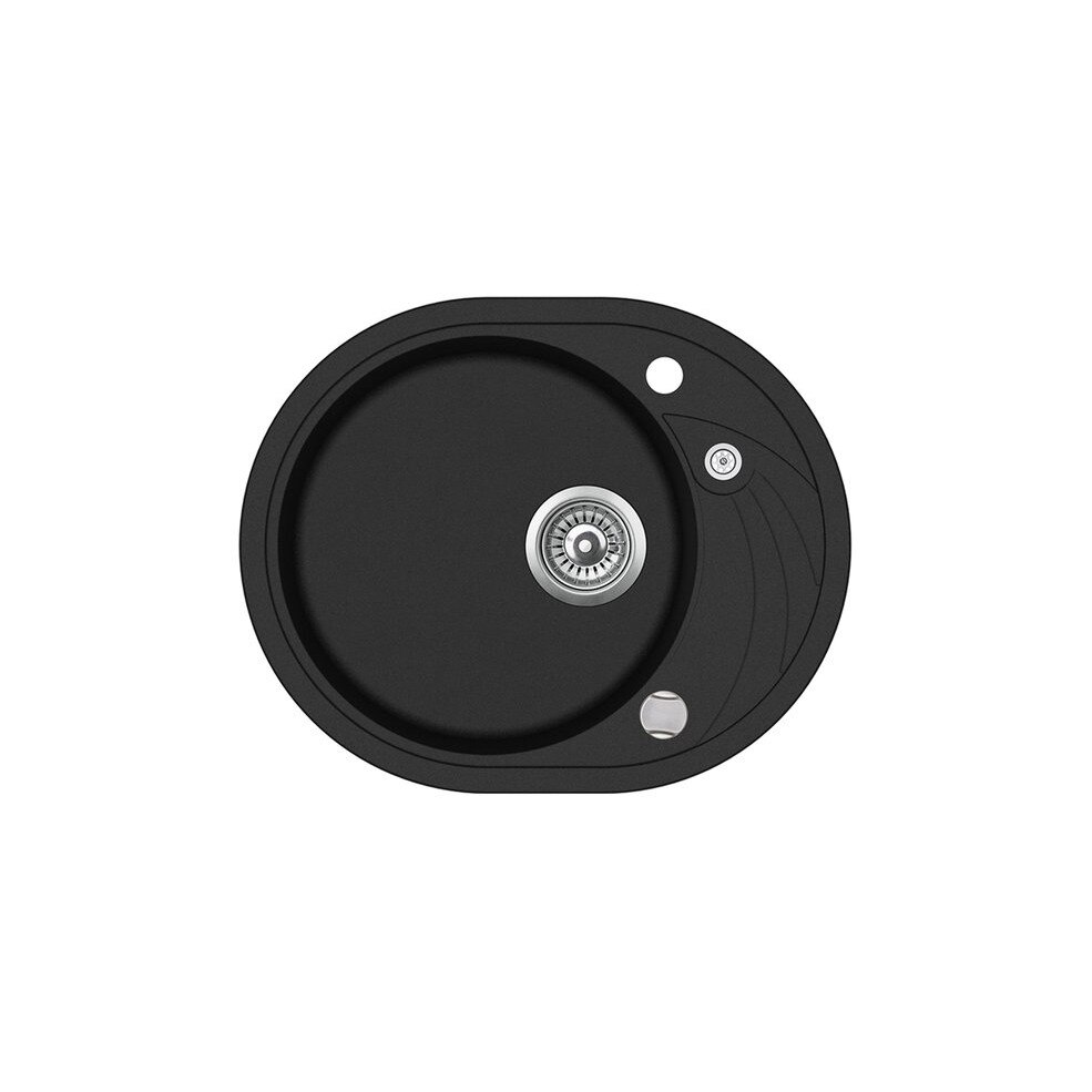 Chiuveta de bucatarie Teka CLAVE 45 S-TQ, 580 x 470 mm, granit, reversibila, negru metalizat