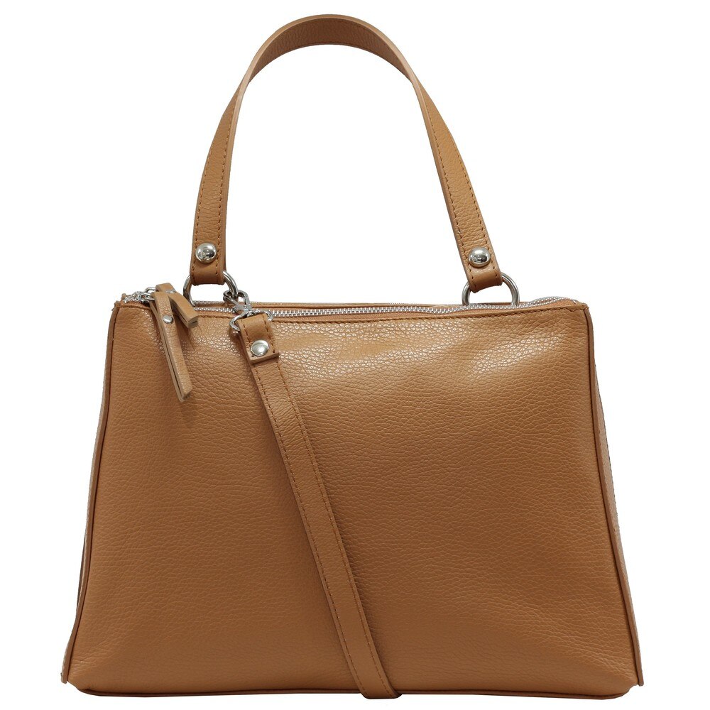 Geanta de dama casual din piele naturala LU27B tabac