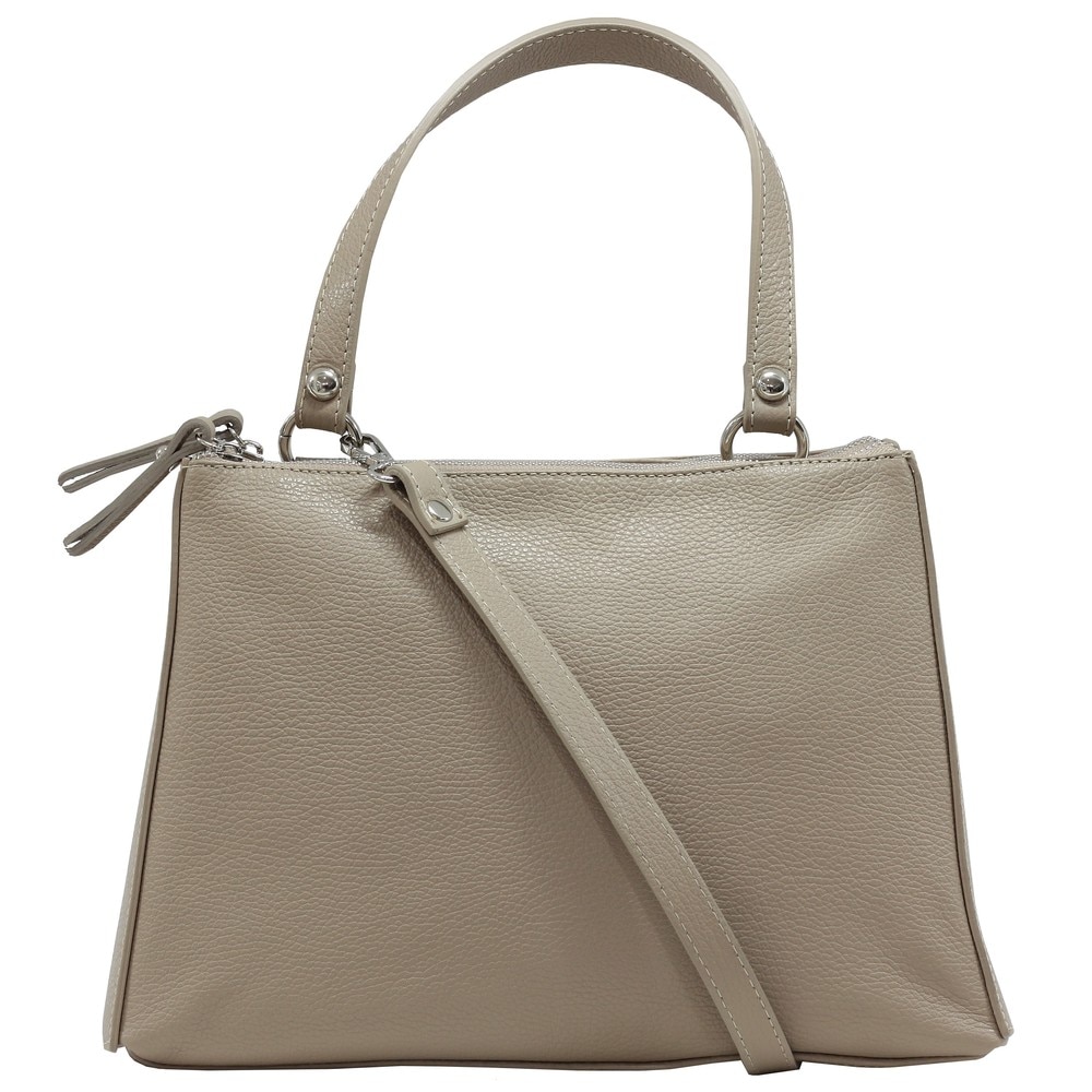 Geanta de dama casual din piele naturala LU27D bej