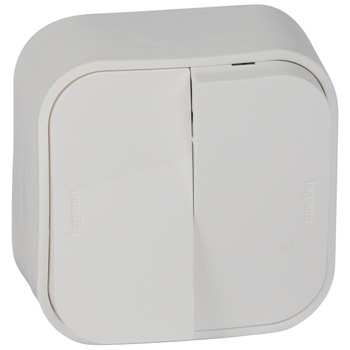 Intrerupator dublu, 10A, IP20, alb, Legrand Forix Intrerupator dublu, 10A, IP20, alb, Legrand Forix