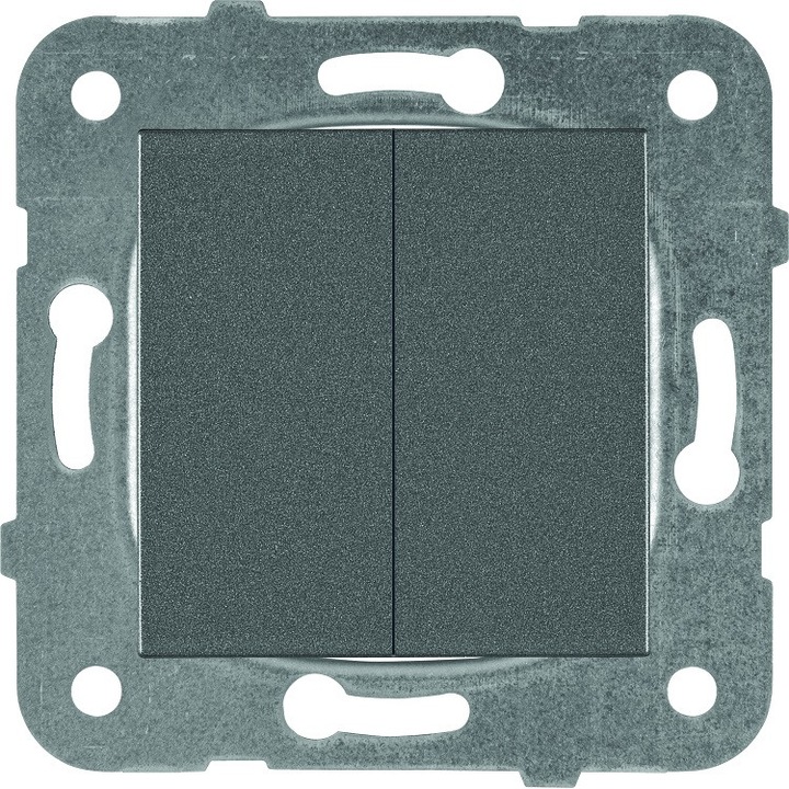 Dupla kapcsoló, 10A, IP20, grafit, Panasonic Arkedia Slim/Karre Plus