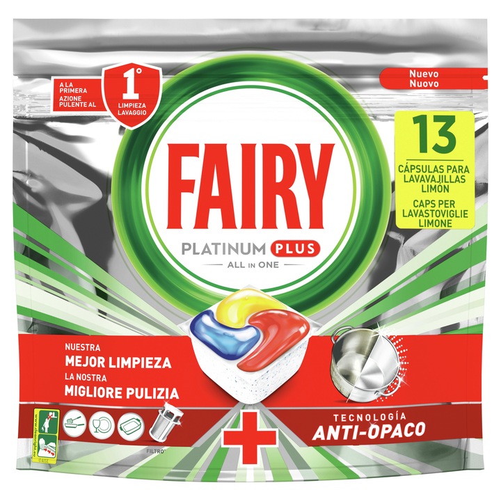 Капсули за съдомиялна Fairy Platinum Plus, 13 броя
