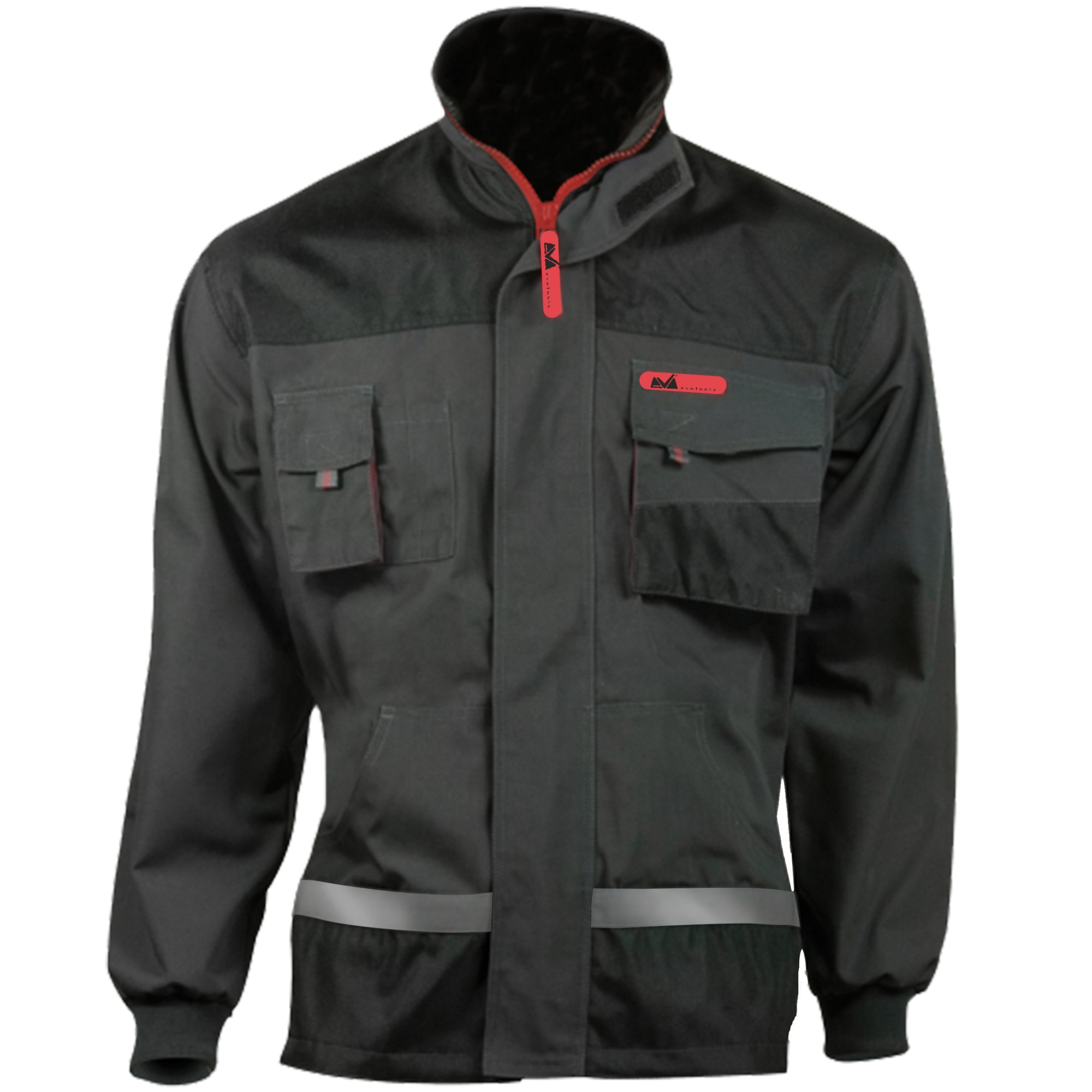 Jacheta de Lucru EvoTools, Marimea 50, Negru, cu Banda Reflectorizanta si Buzunare Accesorii