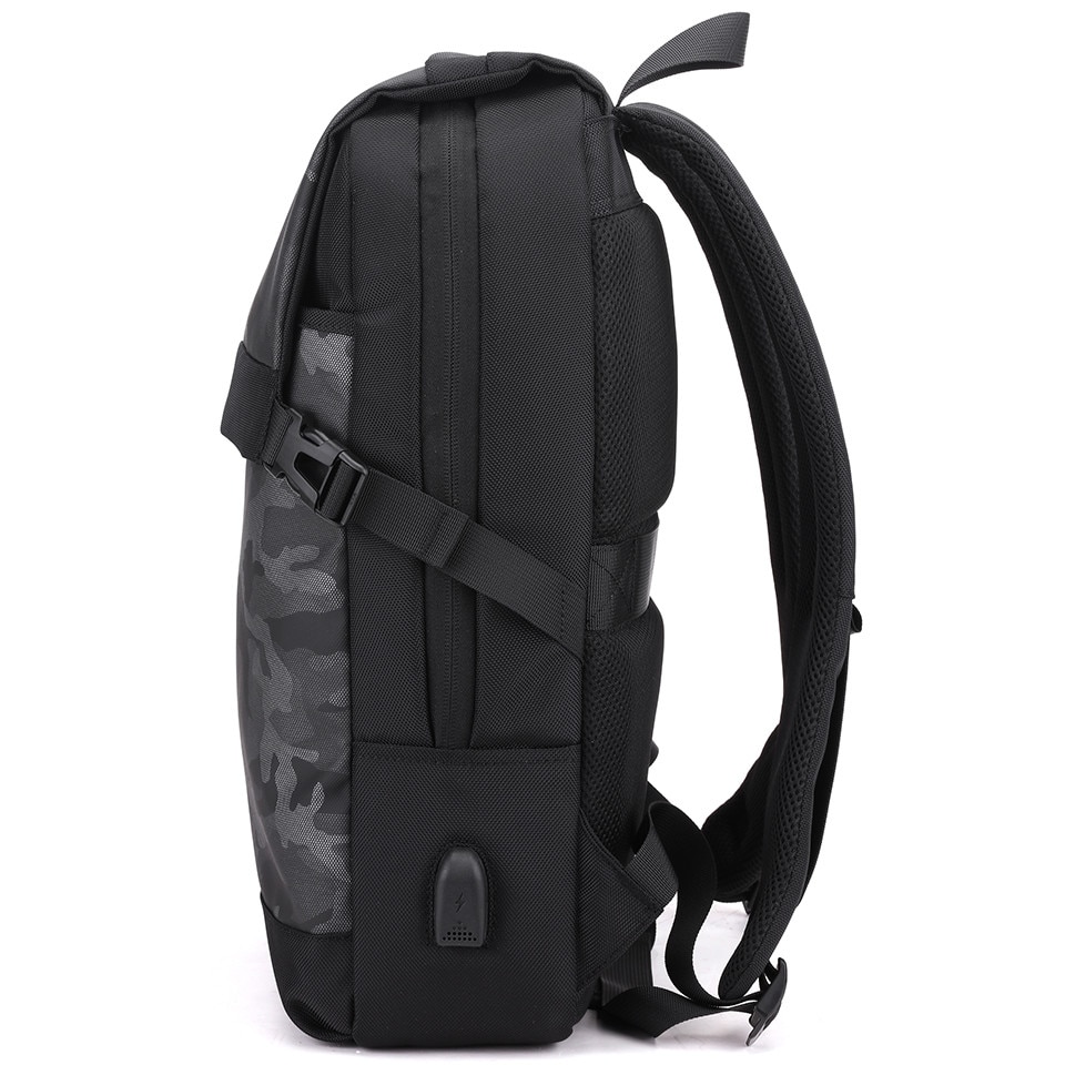 Rucsac laptop 15.6 inch, port USB, rezistent la stropi de apa, sistem fixare pe valiza, ARCTIC HUNTER, B00352BK, Negru