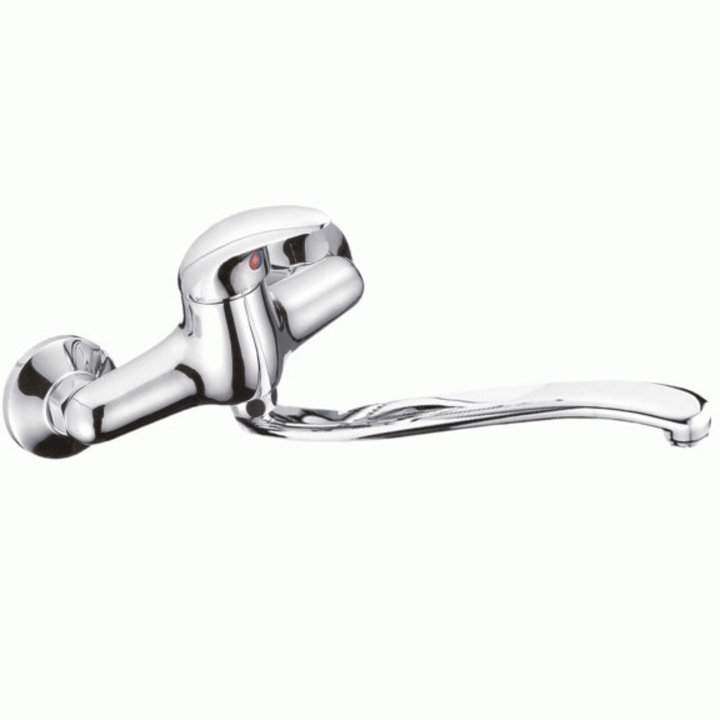 Смесител InterCeramic ПИЕДМОНТ, стенен, за кухня, въртящ се чучур, с керамичен затварящ механизъм