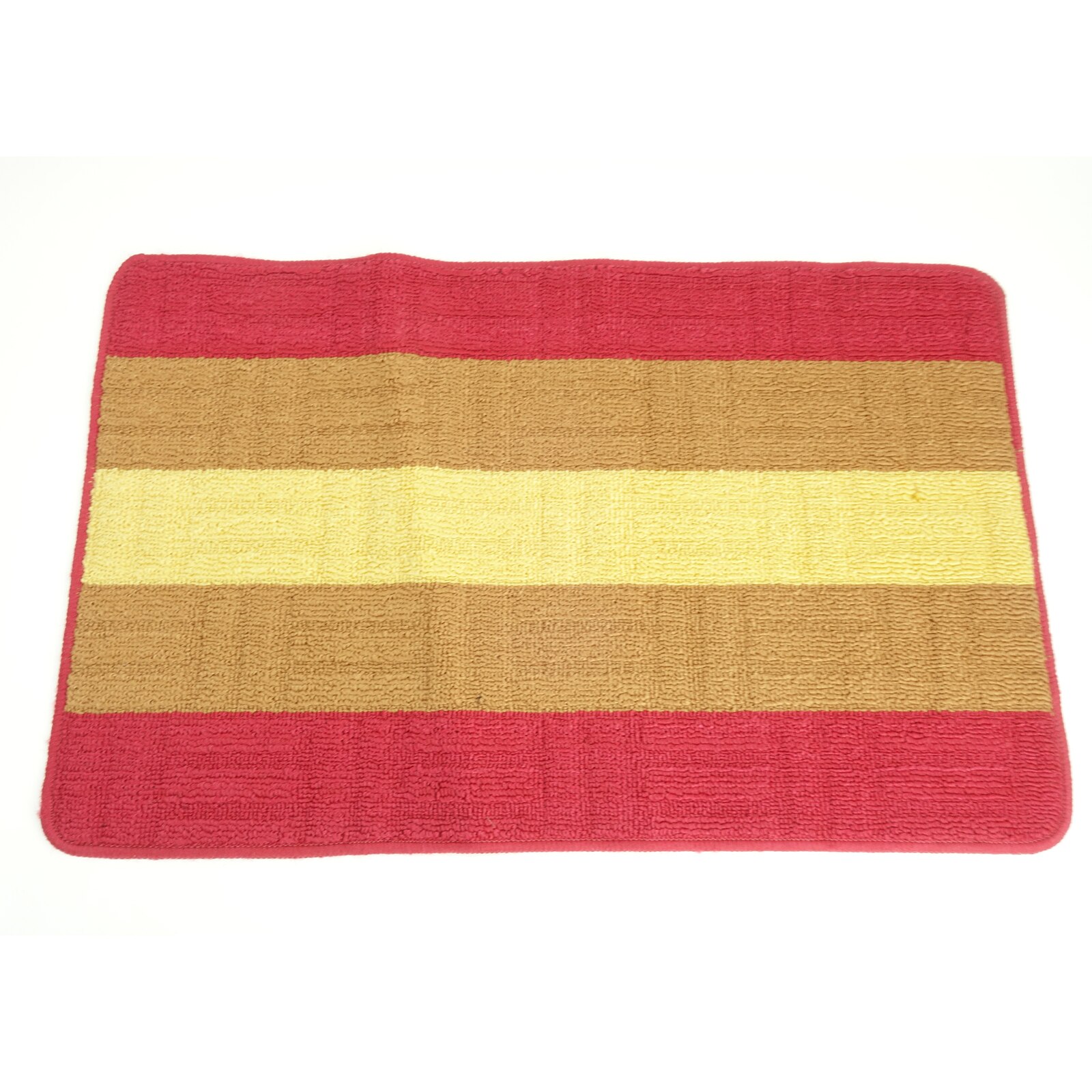 Covor de baie in 3 culori, antiderapant, 78 cm, rosu/maro