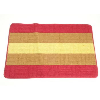 Covor de baie in 3 culori, antiderapant, 78 cm, rosu/maro Covor de baie in 3 culori, antiderapant, 78 cm, rosu/maro