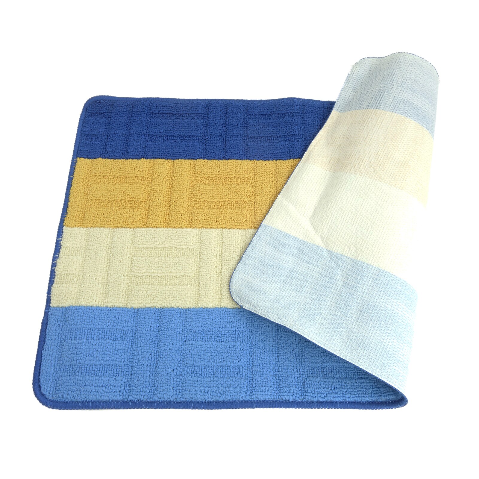 Covor de baie in 3 culori, antiderapant, 78 cm, albastru