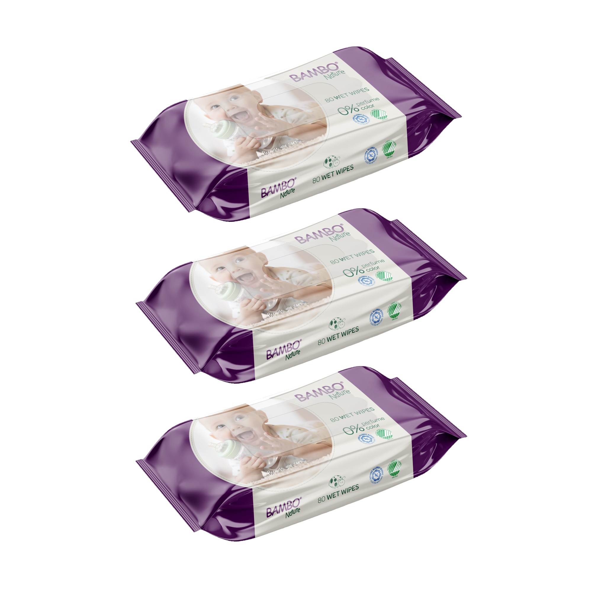 Servetele umede Ecologice Bambo Nature, 3 x 80 buc