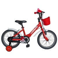 Bicicleta Carpat pentru fete 1602, roata 16 inch,cos plastic, frana tip V-brake, 4/6 ani ,rosu cu alb