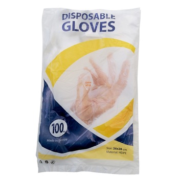 Manusi polietilena transparenta, de unica folosinta, 100 buc/set Manusi polietilena transparenta, de unica folosinta, 100 buc/set