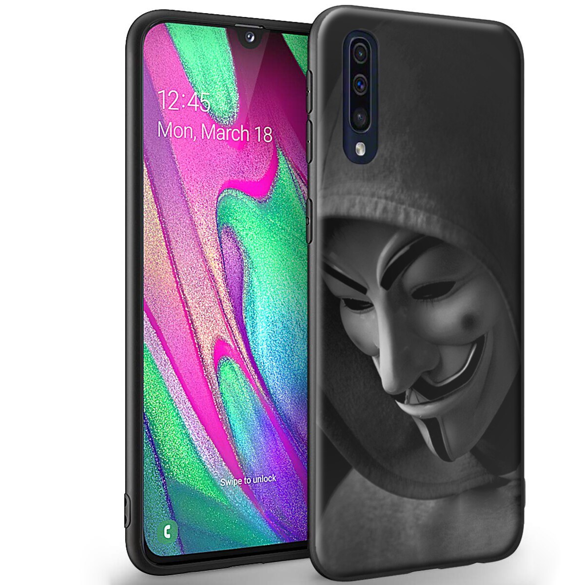 Husa +Floie de sticla Samsung Galaxy A50 - Silicon Matte TPU Anonymous