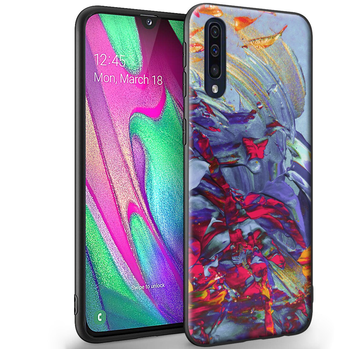 Husa +Floie de sticla Samsung Galaxy A50 - Silicon Matte TPU Abstract 1