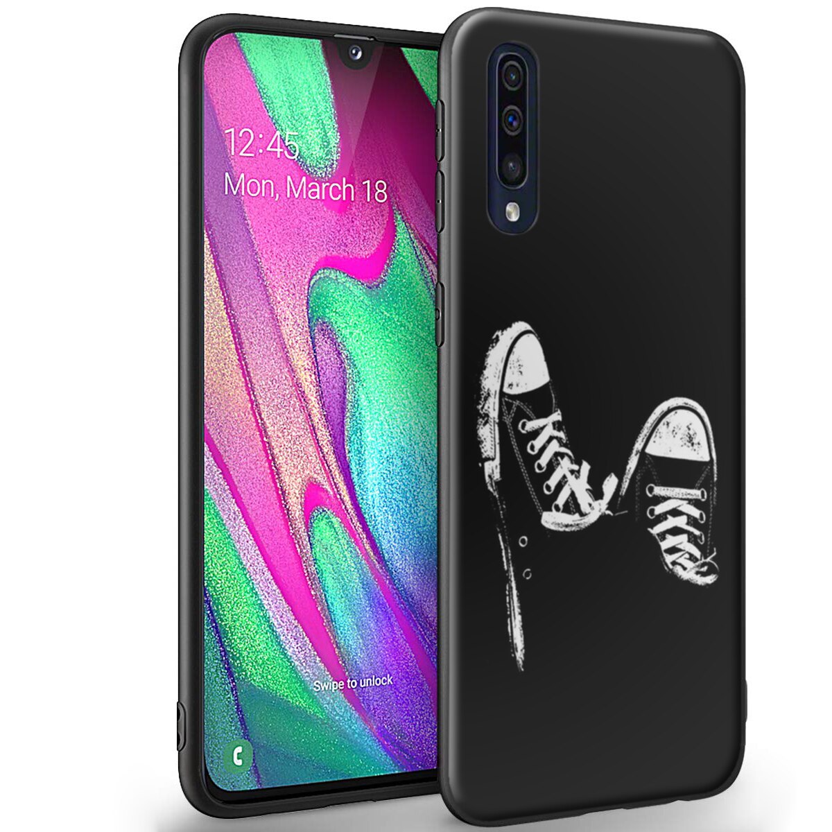 Husa +Floie de sticla Samsung Galaxy A50 - Silicon Matte TPU All Star