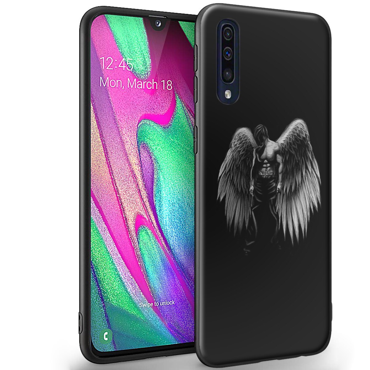 Husa +Floie de sticla Samsung Galaxy A50 - Silicon Matte TPU Angel 1