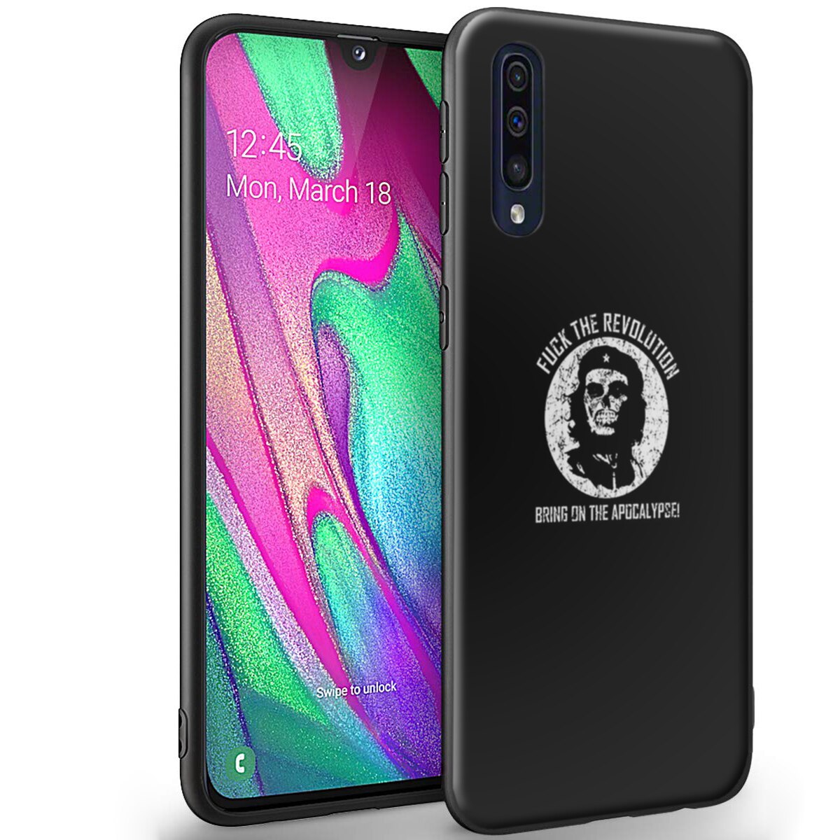 Husa +Floie de sticla Samsung Galaxy A50 - Silicon Matte TPU Apocalypse