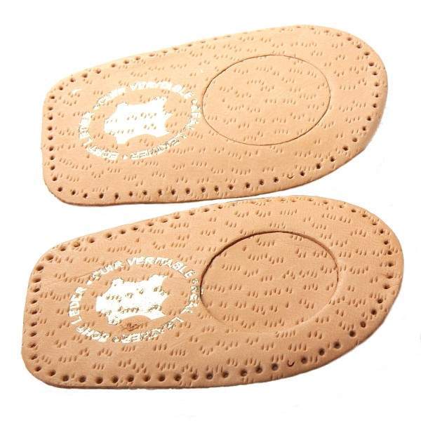 Sustinator pentru calcai (cu perforatie detasabila) din spuma latex acoperita cu piele naturala, marime 41/43