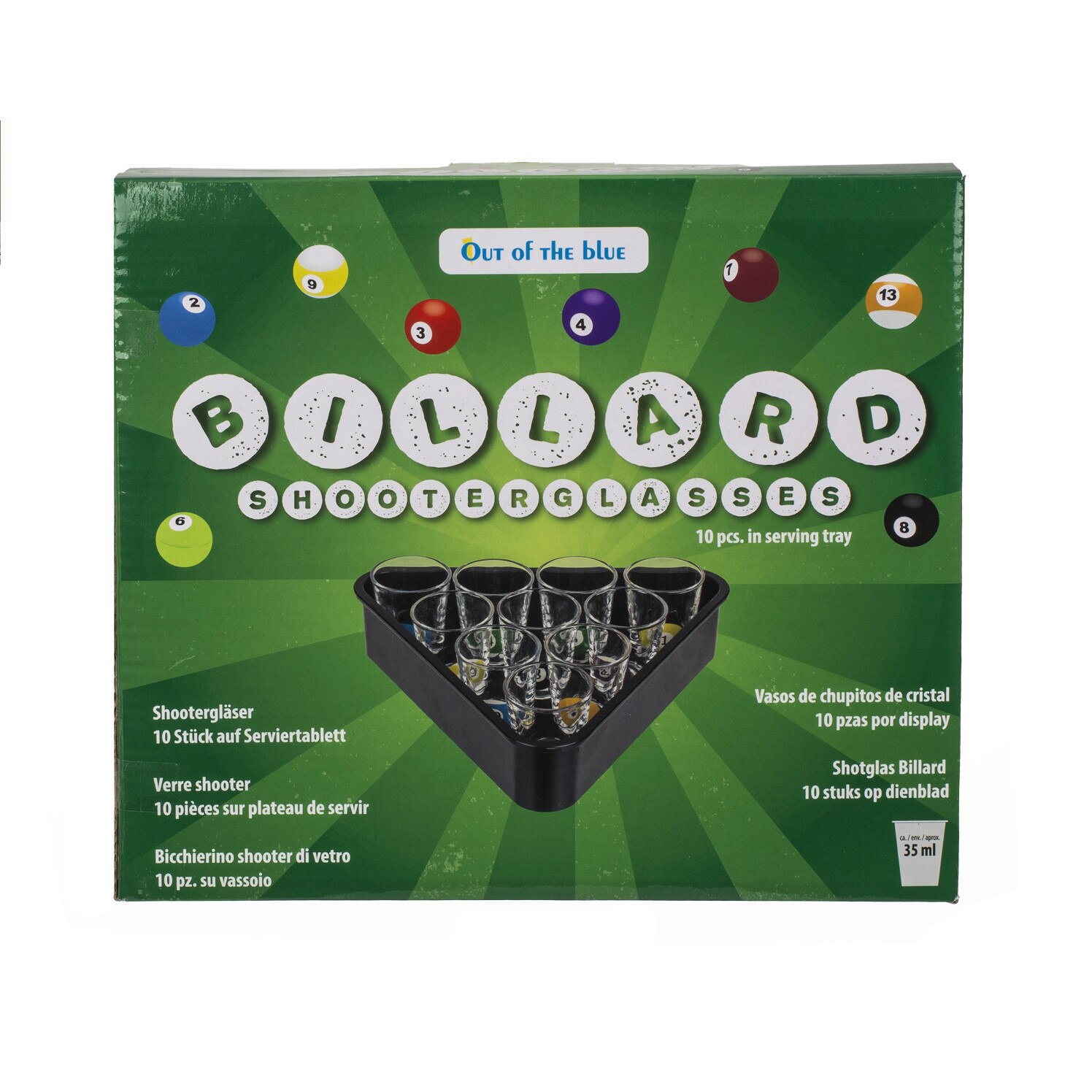 Set 10 pahare, cu tava model biliard, Out of the blue