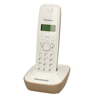 Telefon fix Dect Panasonic, ecran LCD, alimentare acumulator, montare perete, Alb