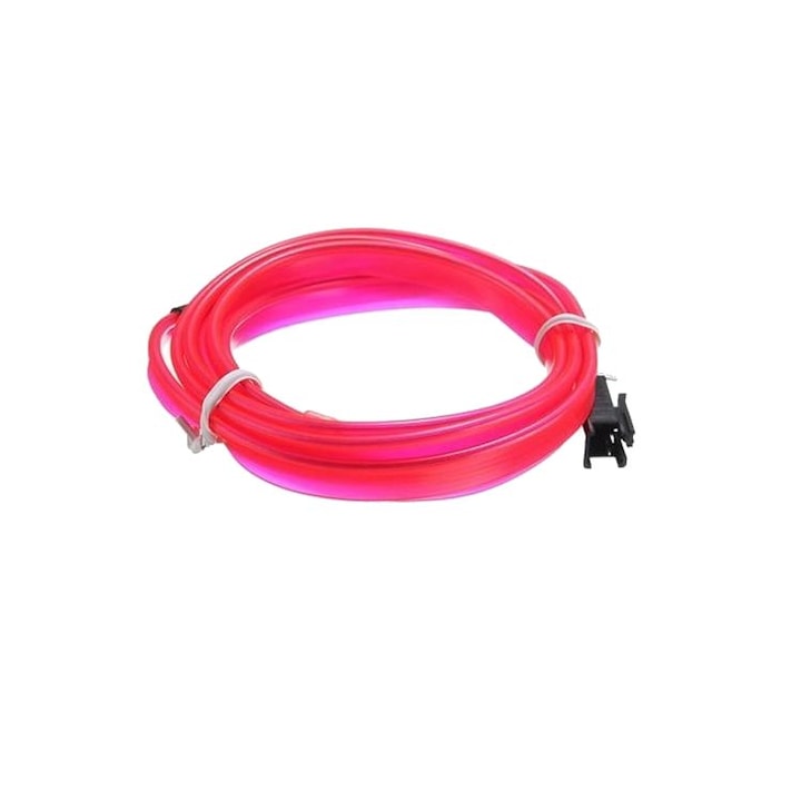 Neon LED fénykábel autóba / flexibilis neonfény, 5 m hosszúság, rózsaszín