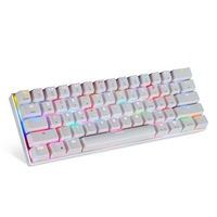 Tastatura mecanica cu fir RGB CK62, Anself, Alb