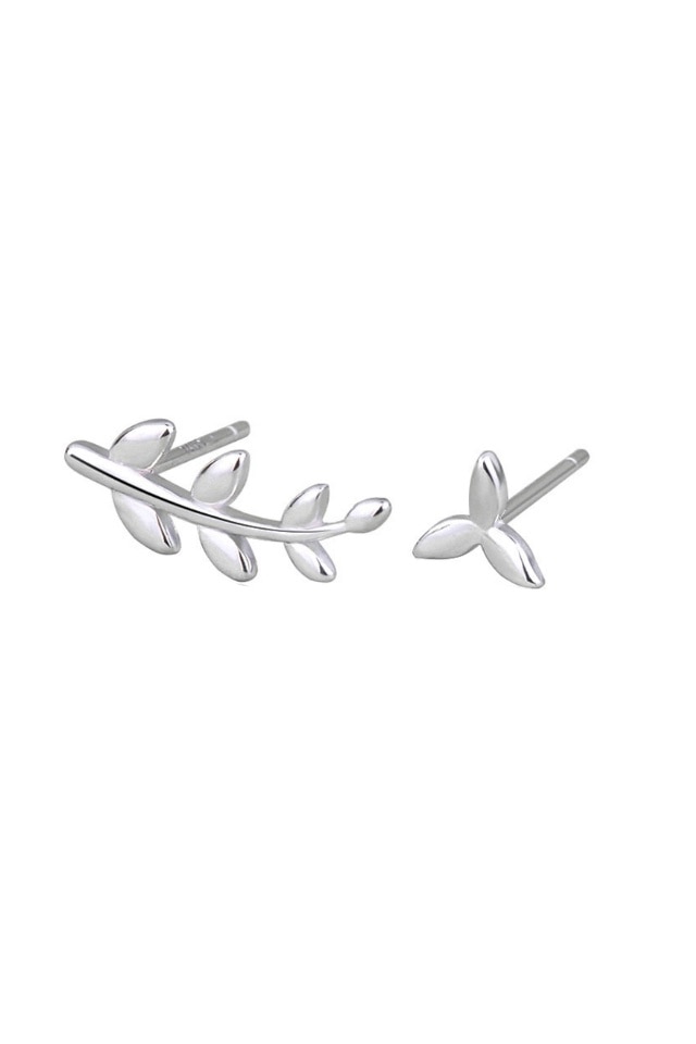 Cercei din argint 925 Leaf in forma de creanga cu frunze
