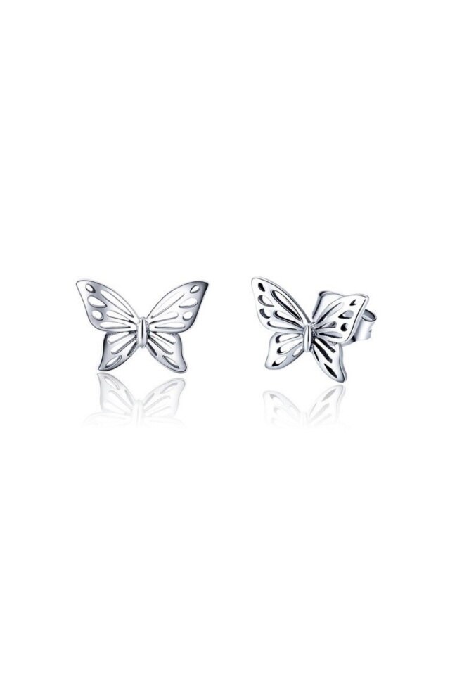 Cercei din argint 925 Butterfly in forma de fluture cu decupaje