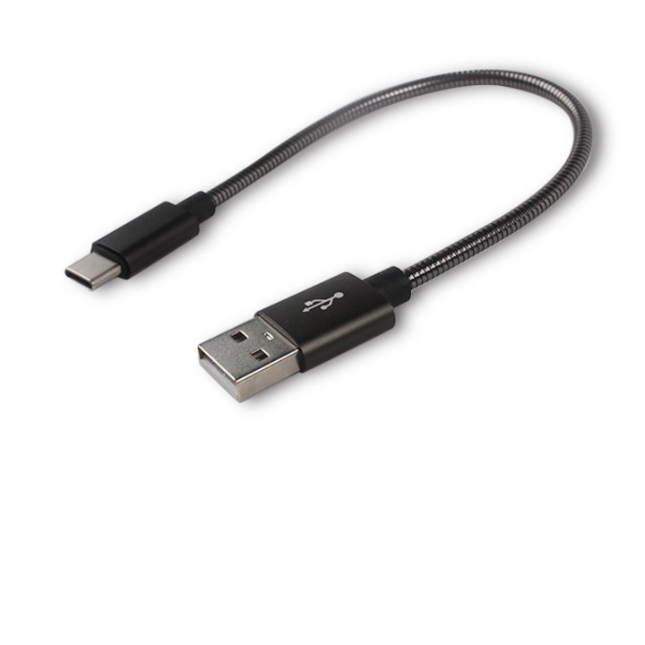 EVTrend PREMIUM Adat- és töltőkábel, USB / USB-C csatlakozás, Android telefonhoz vagy táblagéphez, Gyors töltés, 5V, 2-4 A, 20 cm hosszúság, fekete