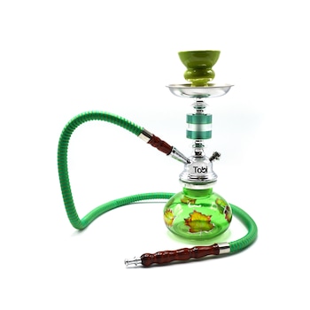 Narghilea Tobi, Minuf, 1 furtun, Verde, 27 cm Narghilea Tobi, Minuf, 1 furtun, Verde, 27 cm