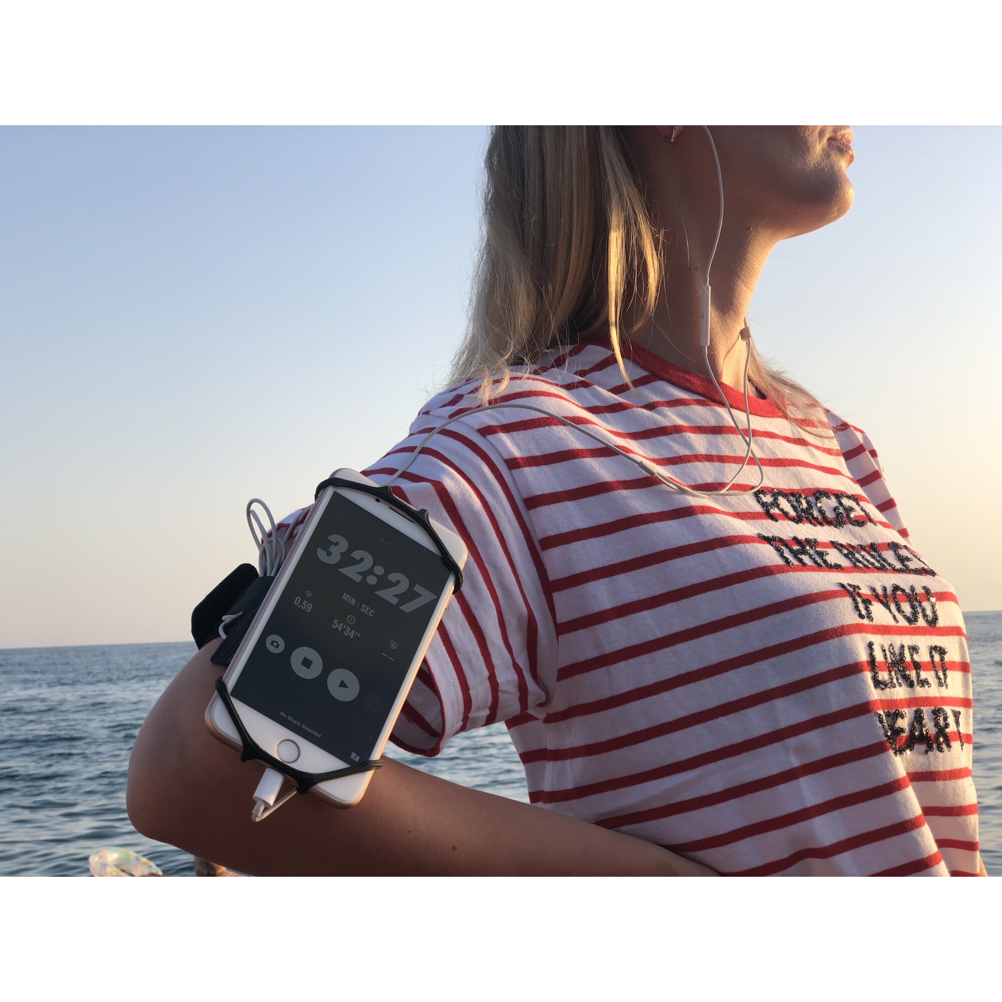 Husa banderola telefon pentru brat/mana pentru alergat, yoga, fitness, sala, Universala, cu 360° rotire, Armband suport pentru brat smartphone jogging, Ideas4Comfort ®, Roz