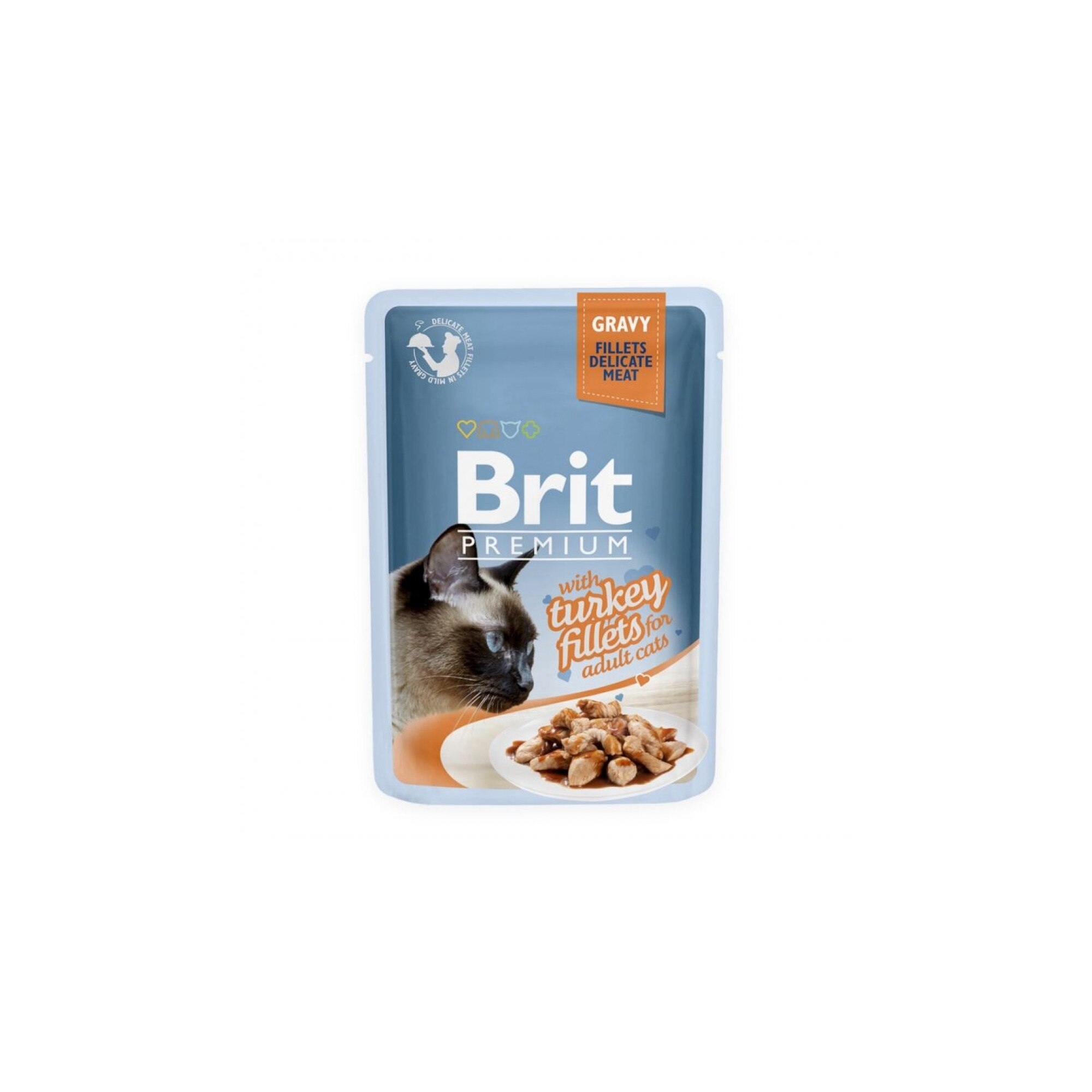 Hrana umeda pentru pisici, Brit Cat Delicate ,Turkey in Gravy, 6 x 85 g