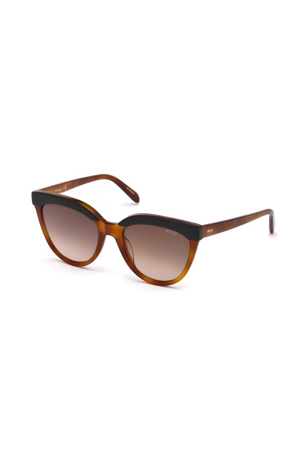 Emilio Pucci, Ochelari de soare cat-eye, Negru/Oranj stins, 54-19-140 Standard