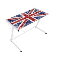 Masa Birou, English, 90X55X75 h, structura metal sicblat sticla temperata 8mm
