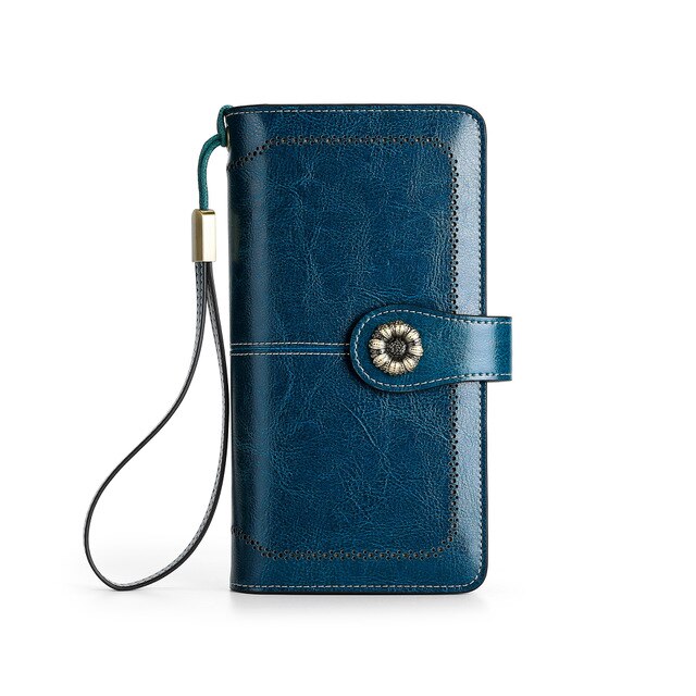 Portofel dama din piele naturala BTG-921, Albastru