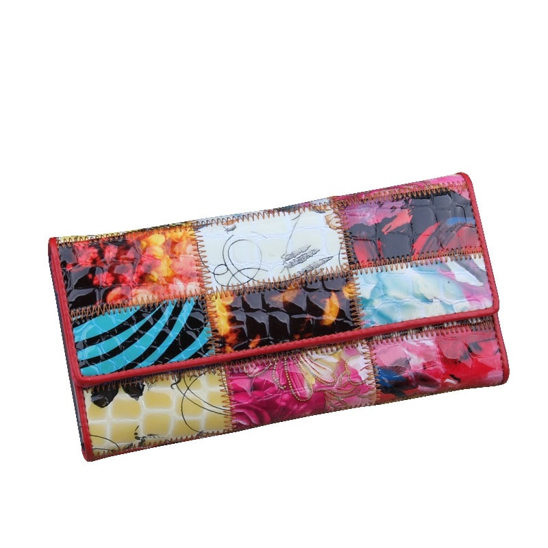 Portofel dama din piele naturala BTG-928, Multicolor