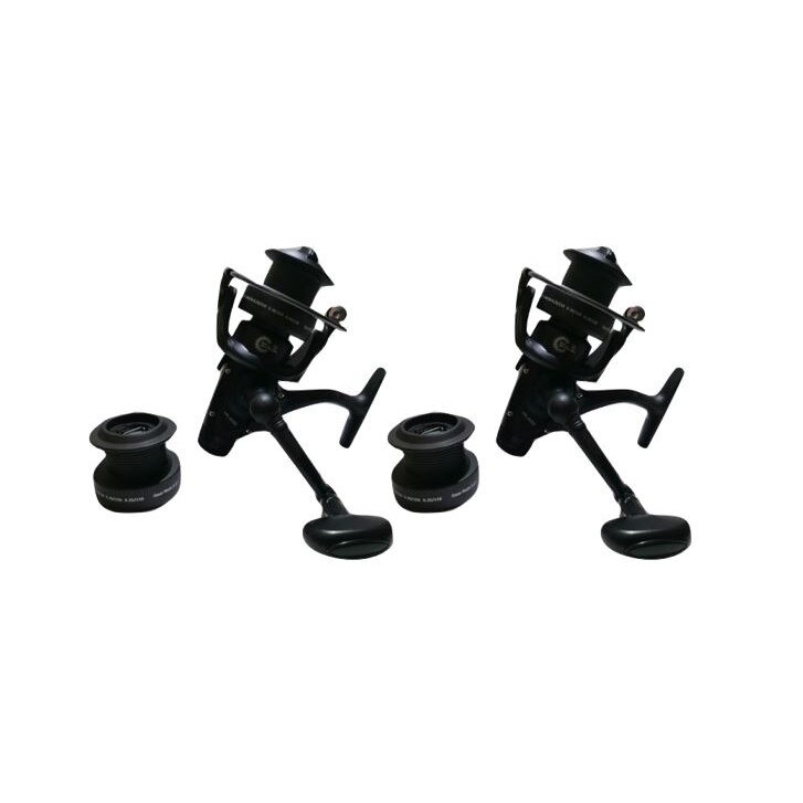 Set 2 Mulinete carp/feeder cu tambur long cast HFL4000 8 rulmenti si baitrunner