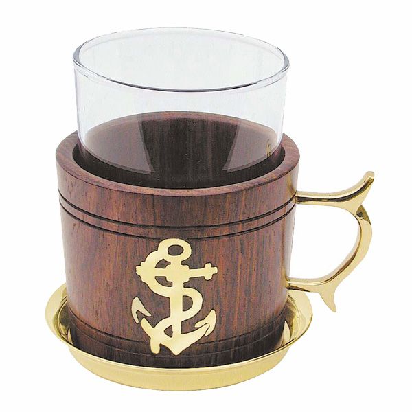 Cana Sea Club, lemn si alama , pahar interior termorezistent, H 10cm