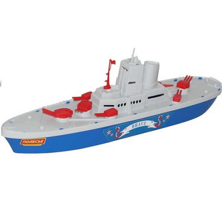 Детска лодка Polesie Brave, Бял/Син, 46 см