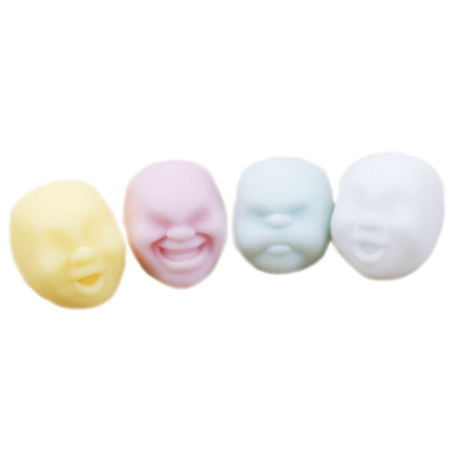 Minge antistres, Optibay, Caomaru, Fata umana surpriza emotie, Galben, Roz, Blue, Alb - Set 4 bucati