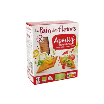 Turte crocante aperitiv cu rosii si paprika bio, Le Pain de Fleurs,150g Turte crocante aperitiv cu rosii si paprika bio, Le Pain de Fleurs,150g