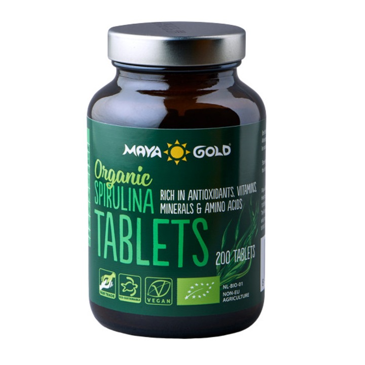 Spirulina ecologica, Maya Gold, 200 tablete, 100 g
