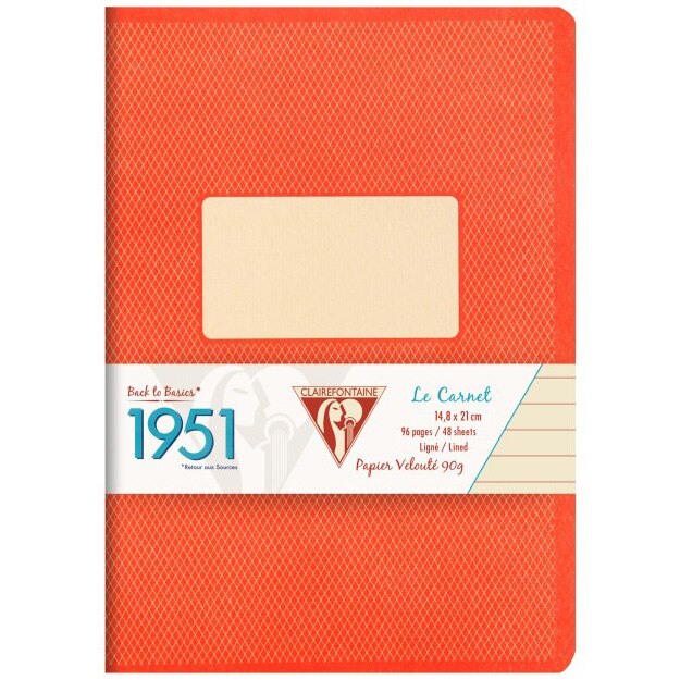 Caiet A5, capsat , 96 file, Clairefontaine, dictando, portocaliu